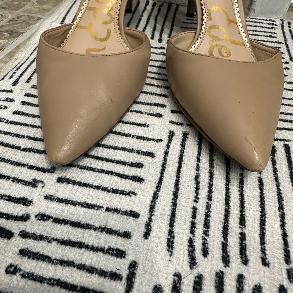 Sam Edelman Jaina  Nude Leather D’Orsay Pumps size 8.5 - Picture 3 of 10
